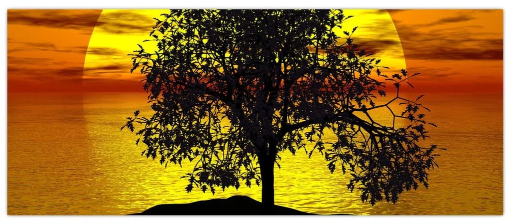 Tablou - Silueta copacilor (120x50 cm)
