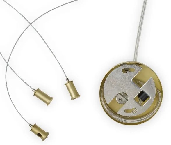 Ideal Lux - Lustru LED suspendat pe cablu PERLAGE 14xG9/3W/230V diam. 85 cm auriu/fumuriu