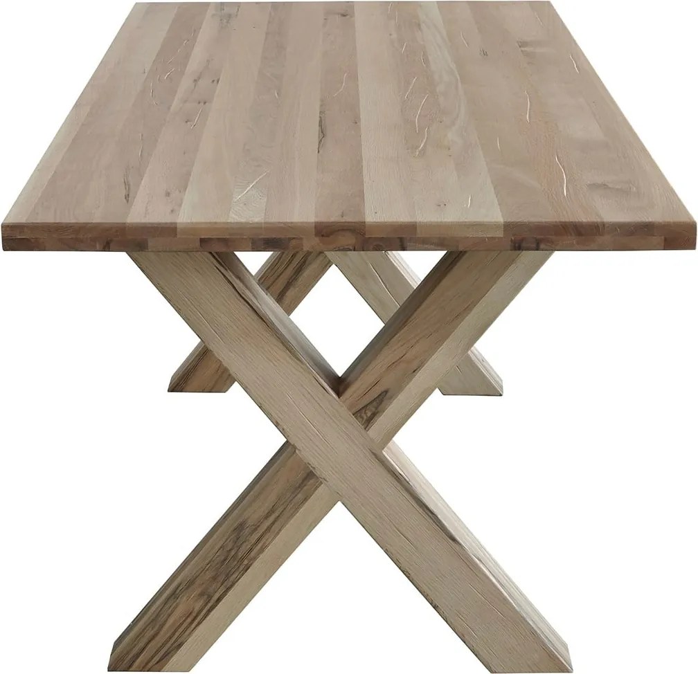 Masă lemn masiv Dining Irenne Stejar blat 4 cm