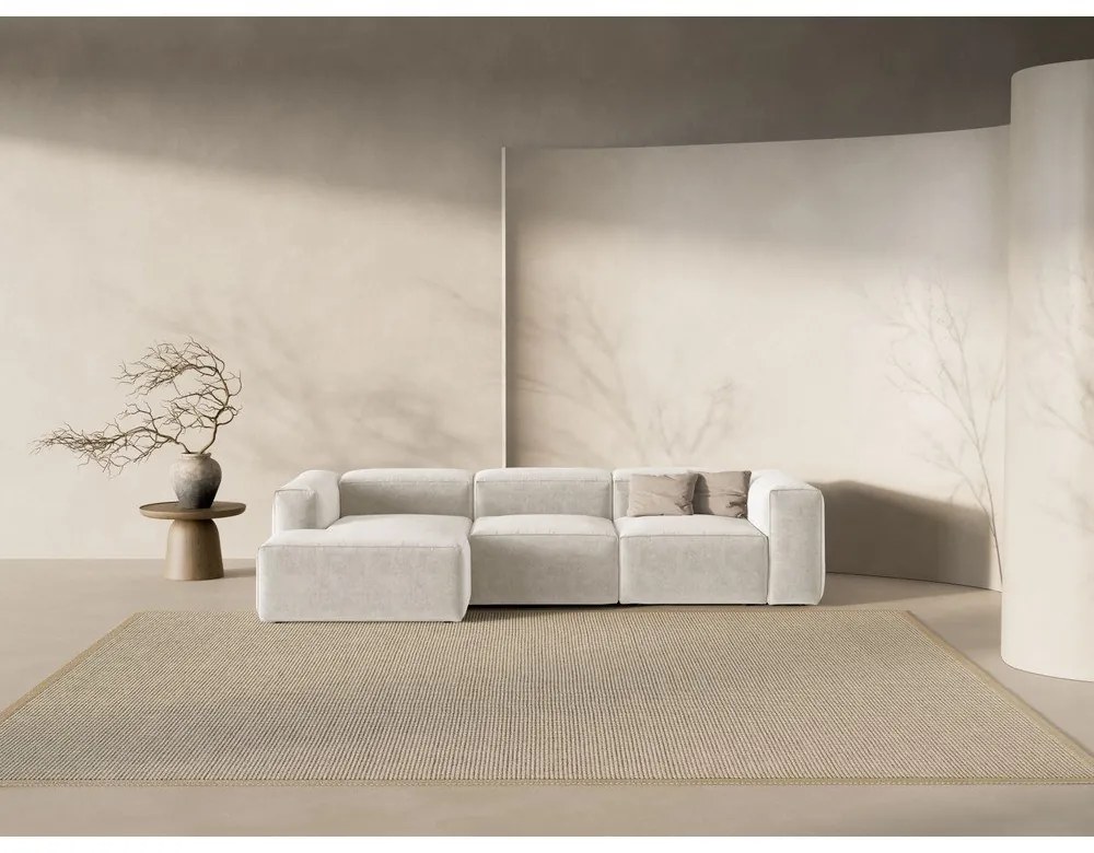 Colțar bej (cu colț pe partea stângă/cu șezlong) Bergamo – Cosmopolitan Design