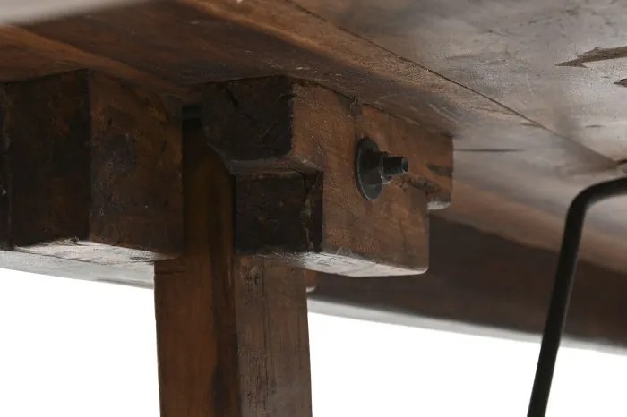 Masă dining din lemn masiv recuperat, structură pliabilă, „Grand Loft”