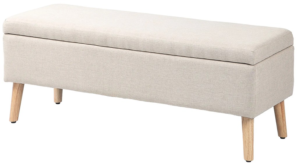HOMCOM Banc de depozitare acoperit aspect in pentru dormitor, intrare, sufragerie, capacitate 220 kg, 110 x 39 x 45 cm, bej | Aosom Romania