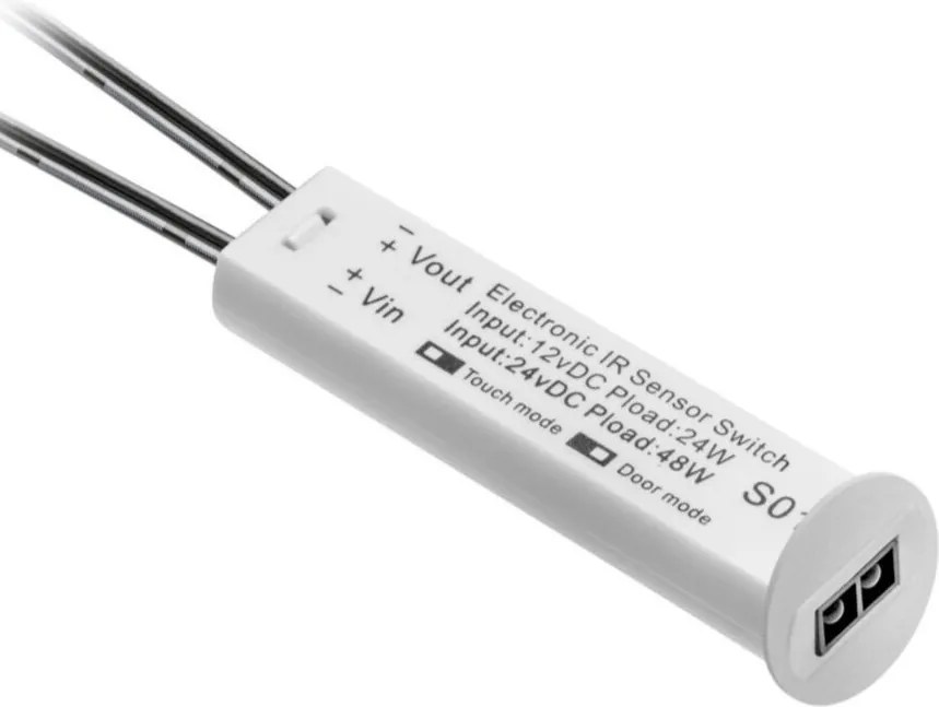Întrerupător cu senzor 3 în 1 GTV pentru bandă LED, dimabil, 24-48W, 12-24V, IP20, alb 48 W, 24 V, Alb