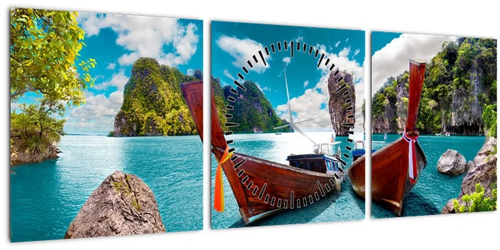 Tablou - Rai pe pământ (cu ceas) (90x30 cm)