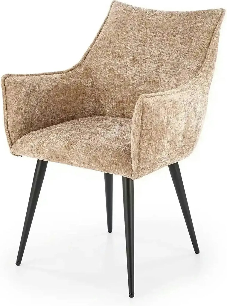 Scaun K559, bej/negru, stofa clasica/metal, 60x59x85 cm