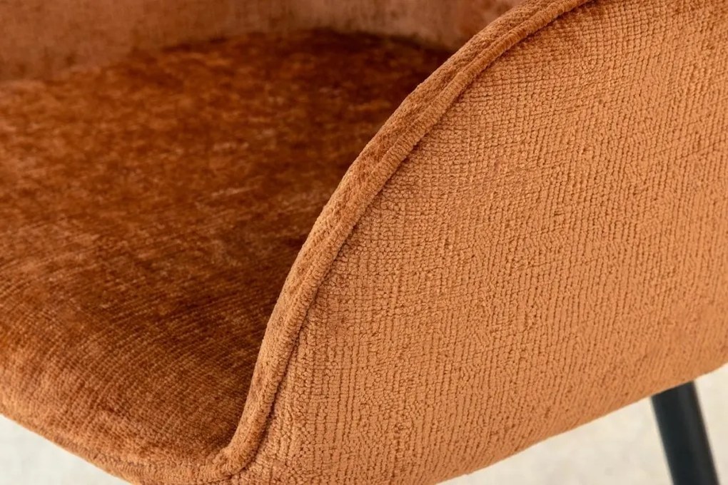 Set de 2 scaune pivotante, Metal Negru, Chenille Maro, AVIGNON A-46471 VC