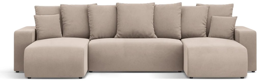 Coltar extensibil Jini in forma de U cu 5 locuri, colt reversibil si tapiterie din catifea