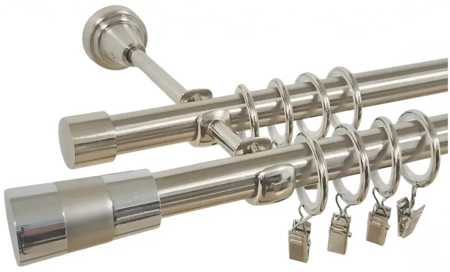 Galerie dubla VALEO CROM /19 - INOX (Alege marime: 120 cm)