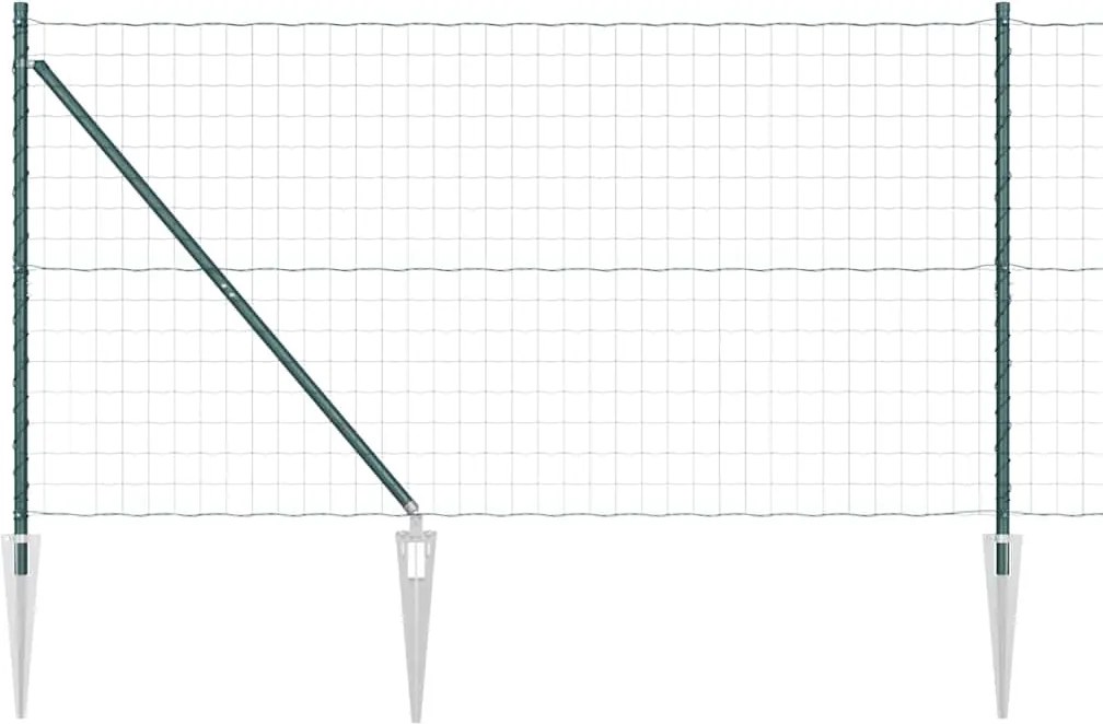 vidaXL Gard cu Stâlp Verde 1,4 x 10 m Oțel și PVC
