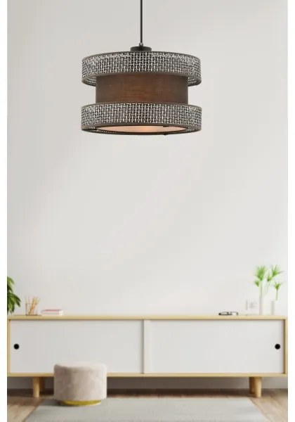 Pendul cu cablu HALO 1xE27/60W/230V maro/gri