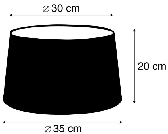Abajur din in negru 35 cm