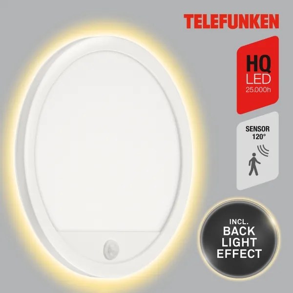 Aplică LED de exterior cu senzor Telefunken 313706TF LED/15W/230V IP44