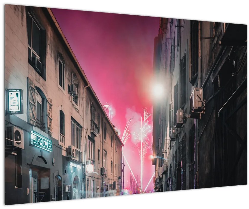 Tablou - Artificii din Marseille (90x60 cm)