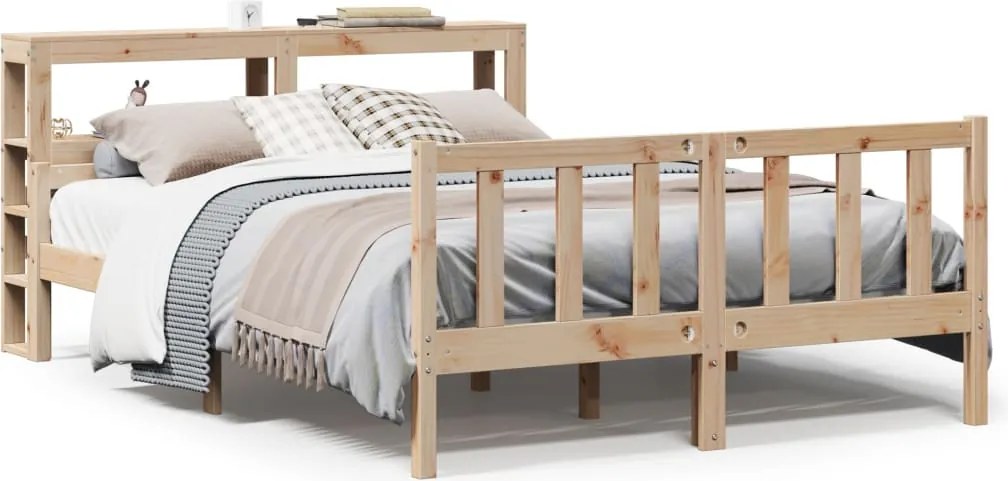 vidaXL Cadru de pat fără saltea, 120x190 cm, lemn masiv pin