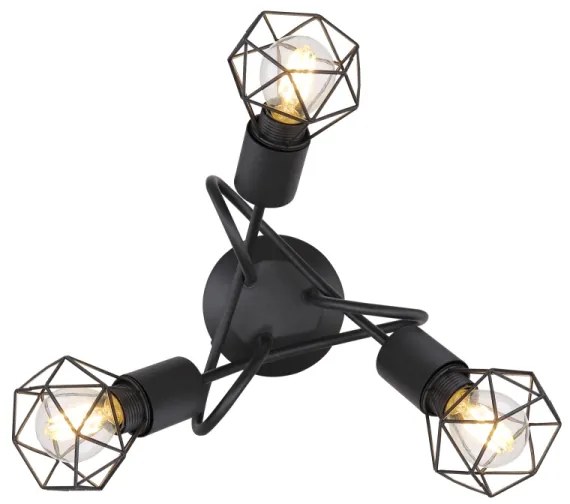 Lustră LED aplicată XARA 3xE14/6W/230V neagră Globo