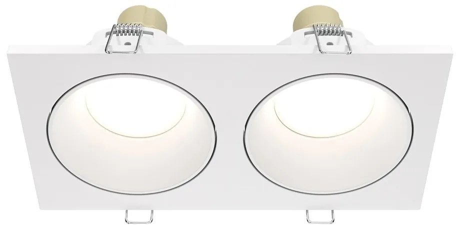 Corp incastrabil cu 2 spoturi design tehnic Zoom alb