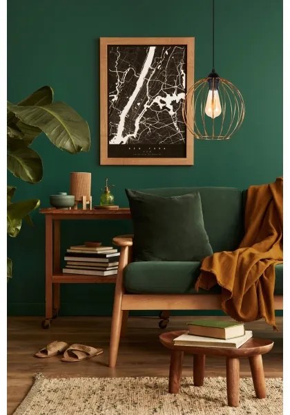 Lustră pe cablu MATT 1xE27/60W/230V neagră/cupru