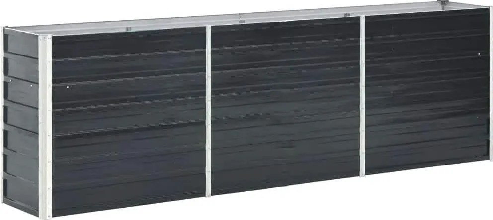 vidaXL Strat înălțat de grădină antracit 240x40x77 cm oțel galvanizat
