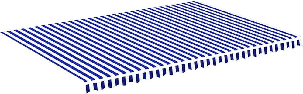 vidaXL Pânză de rezervă copertină, albastru și alb, 5x3,5 m