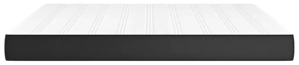 Saltea de pat cu arcuri, negru, 160x200x20 cm, piele ecologica Negru, 160 x 200 cm