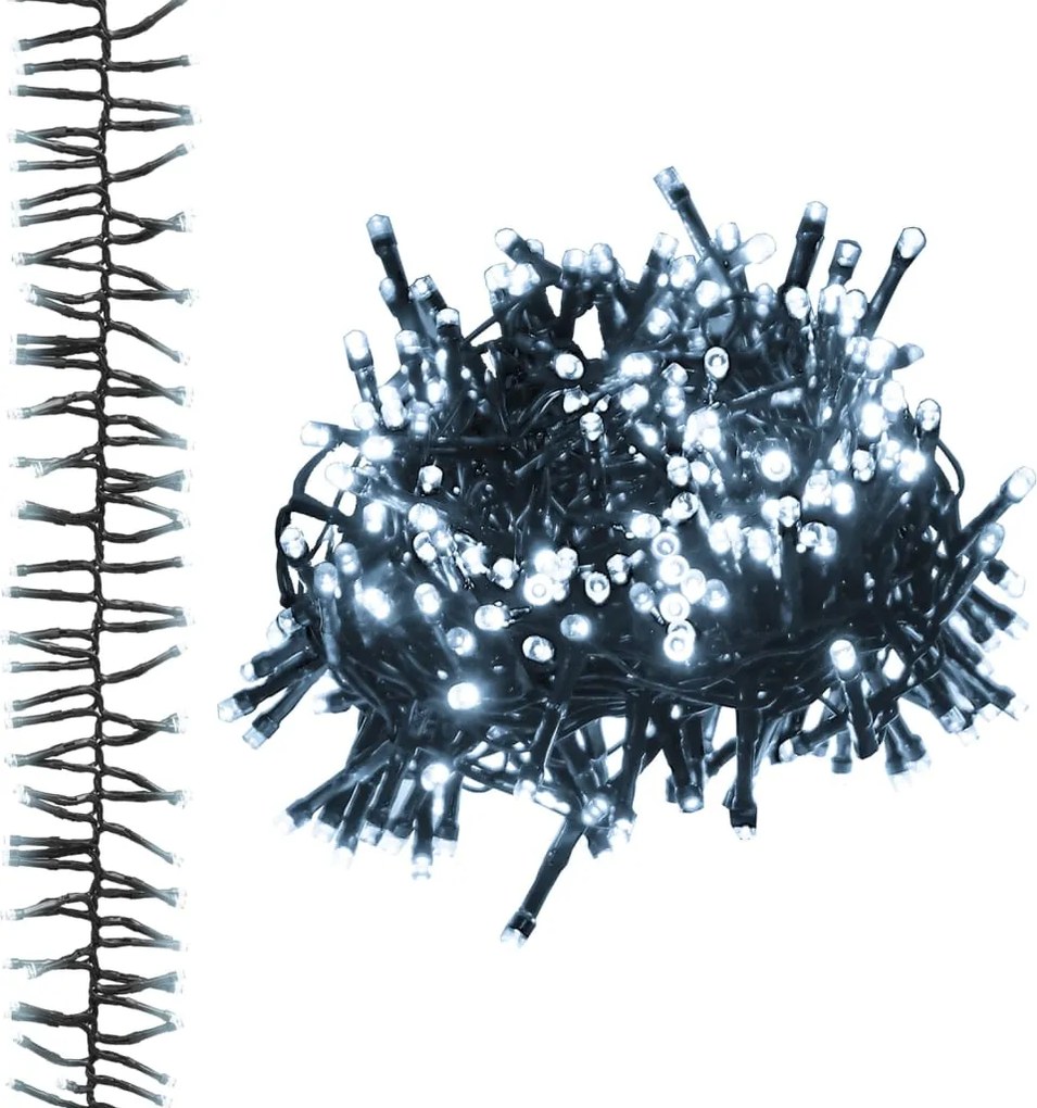 vidaXL Instalație tip cluster cu 1000 LED-uri, alb rece, 11 m, PVC