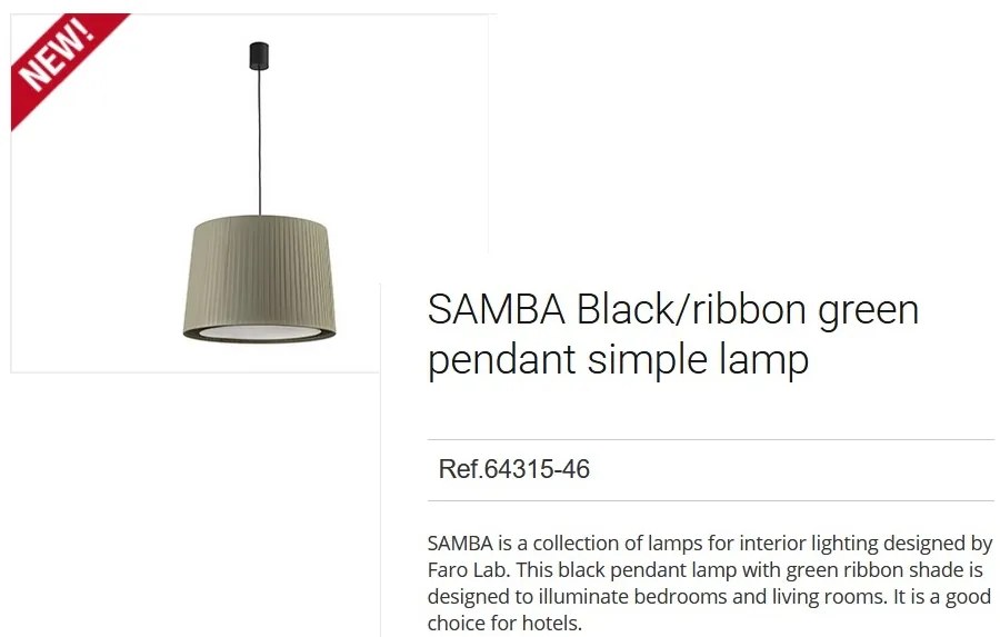 Lustra / Pendul modern design elegant SAMBA 40cm verde 64315-46