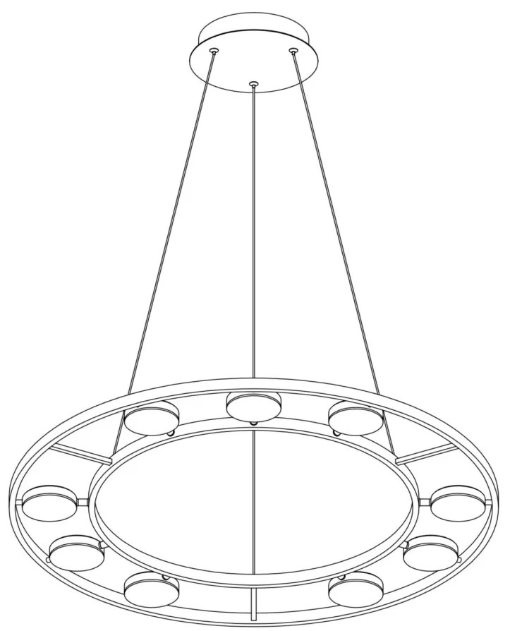 Lustra suspendata LED design tehnic Fad negru MYMOD070PL-L63B3K