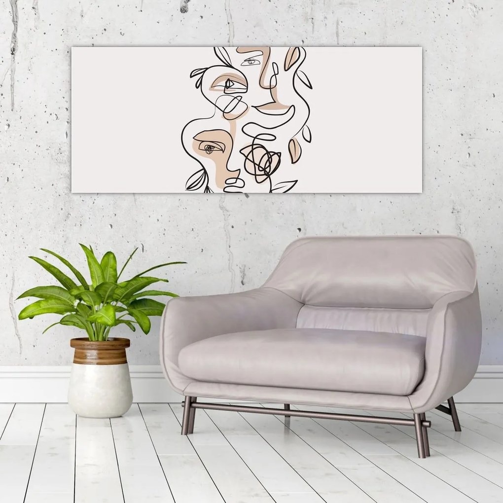 Tablou - Line art facials (120x50 cm)