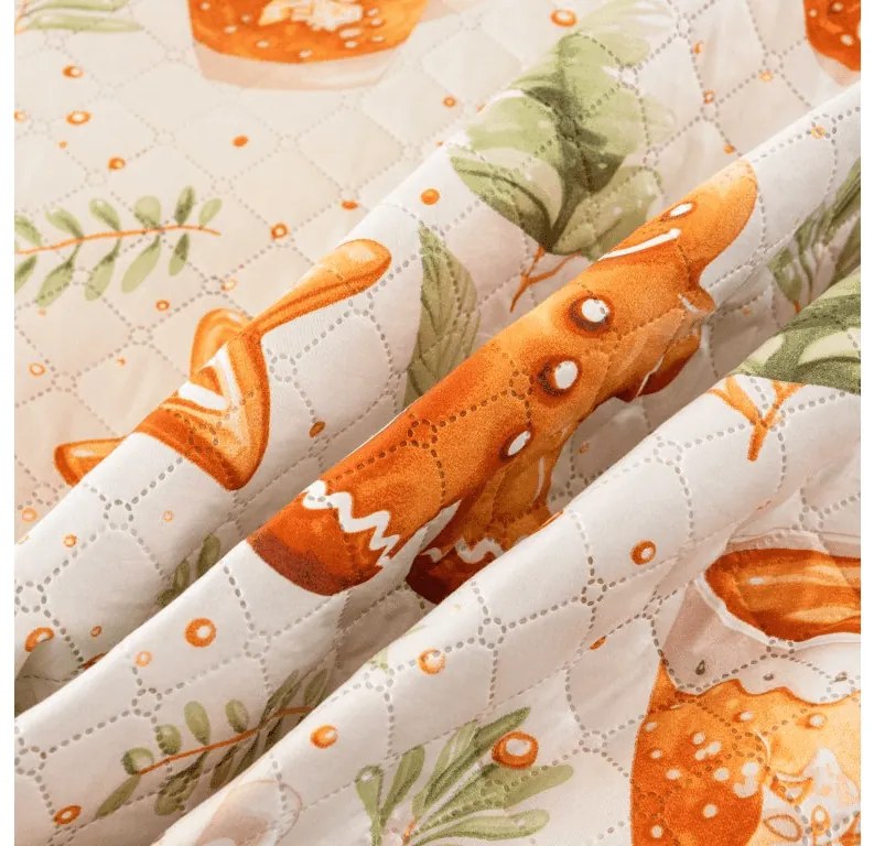 Cuvertura de pat cu model WINTER GINGERMAN, alb Dimensiune: 220 x 240 cm