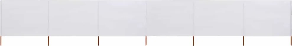 vidaXL Paravan anti-vânt cu 6 panouri, alb nisipiu, 800x160 cm textil