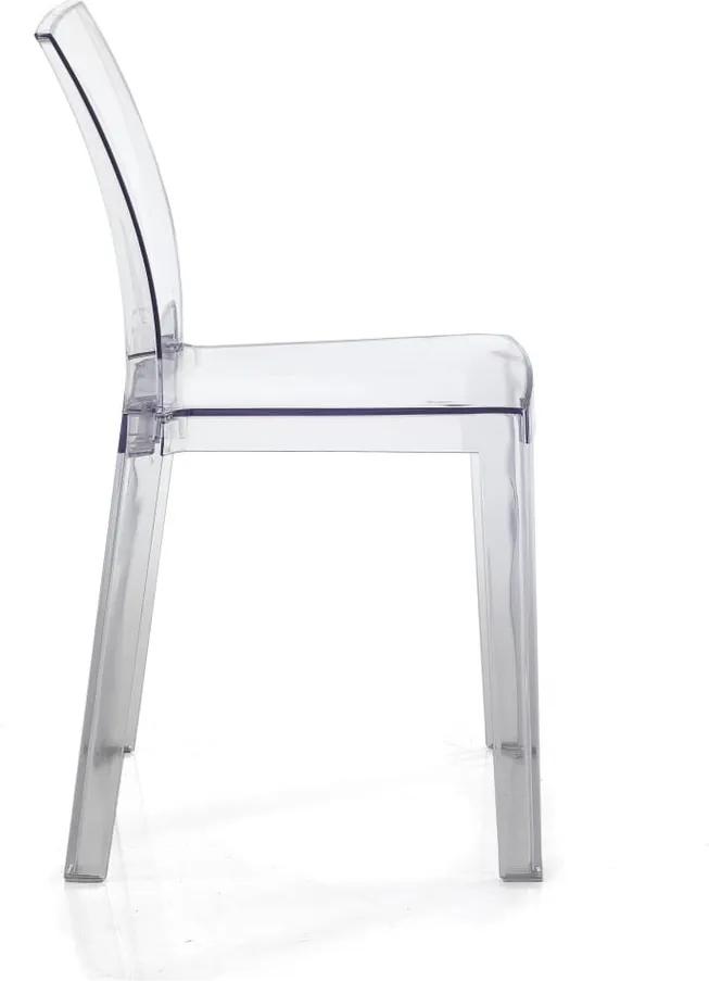 Set 2 scaune din plastic transparent adecvate pentru exterior Tomasucci Mia