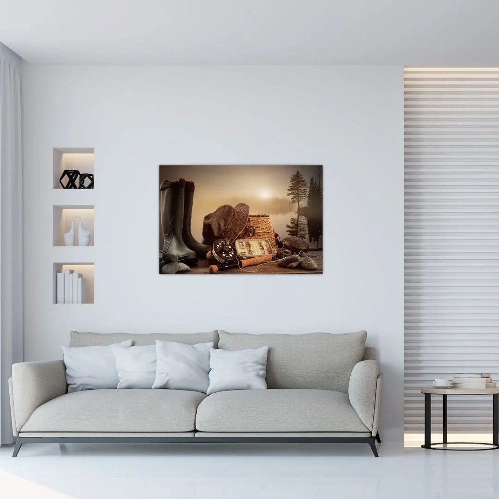 Tablou - Natura moartă, pescuit (90x60 cm)