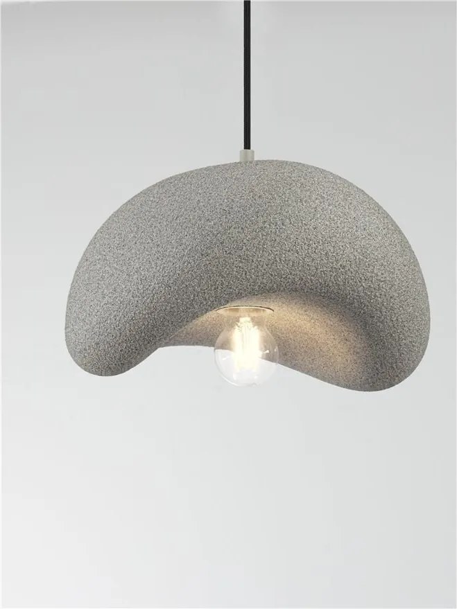 Lustra suspendata cu textura granulata Bambel gri piatra