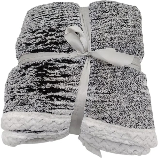 Pătură din lână Mramor negru, 150 x 200 cm