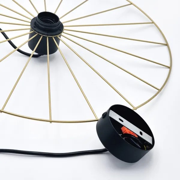 Lustră pe cablu MONTANA 1xE27/15W/230V d. 45 cm auriu/negru