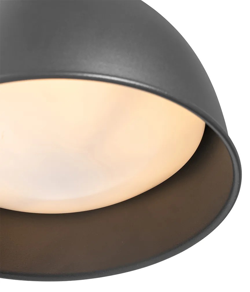 Aplică de perete exterioară industrială gri închis rotundă IP44 - Natas