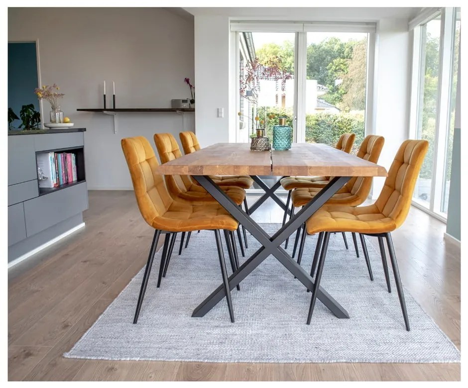 Scaune de dining galbene 2 buc. tapițate Middelfart – House Nordic