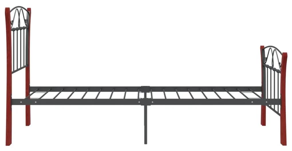 Cadru de pat, negru, 90x200 cm, metal 90 x 200 cm