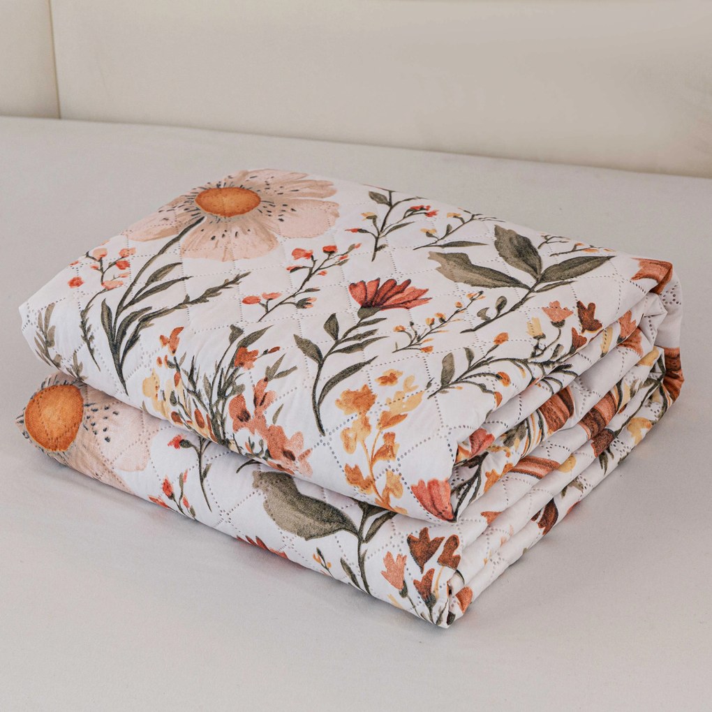 Cuvertura de pat FLORAL RIBBON, crem Dimensiune: 220 x 240 cm