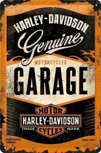 Placă metalică Harley-Davidson - Garage