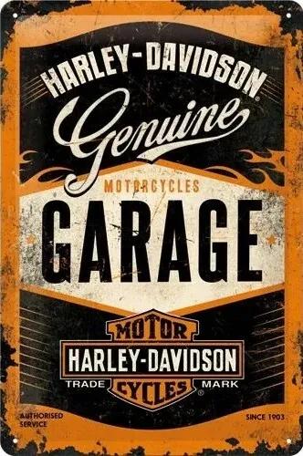 Placă metalică Harley-Davidson - Garage, (20 x 30 cm)