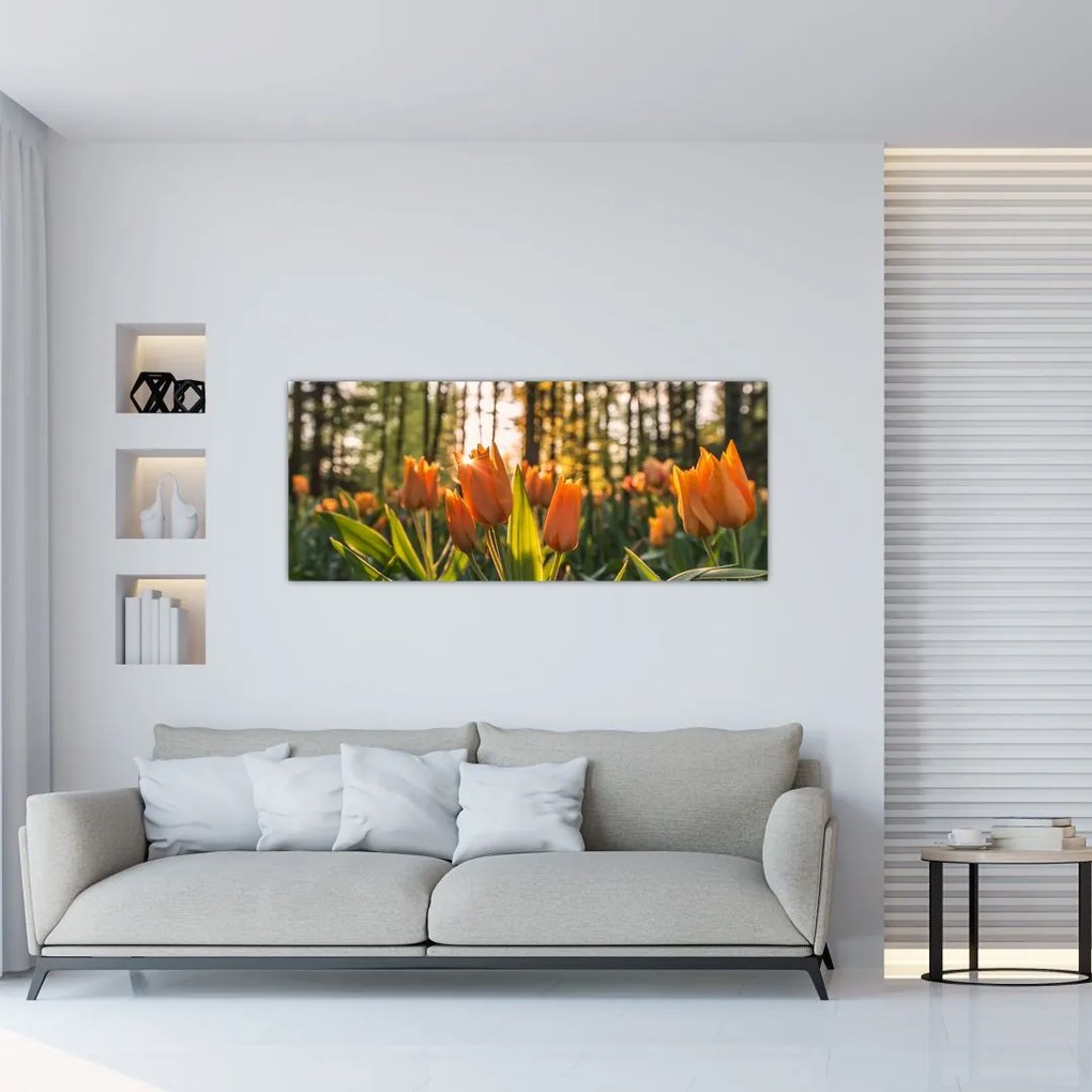 Tablou - lalele potocalii (120x50 cm)