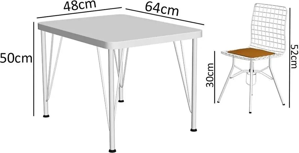 Set masuta + 1 scaun 64×48×50 cm – PAL alb/natur – Baby