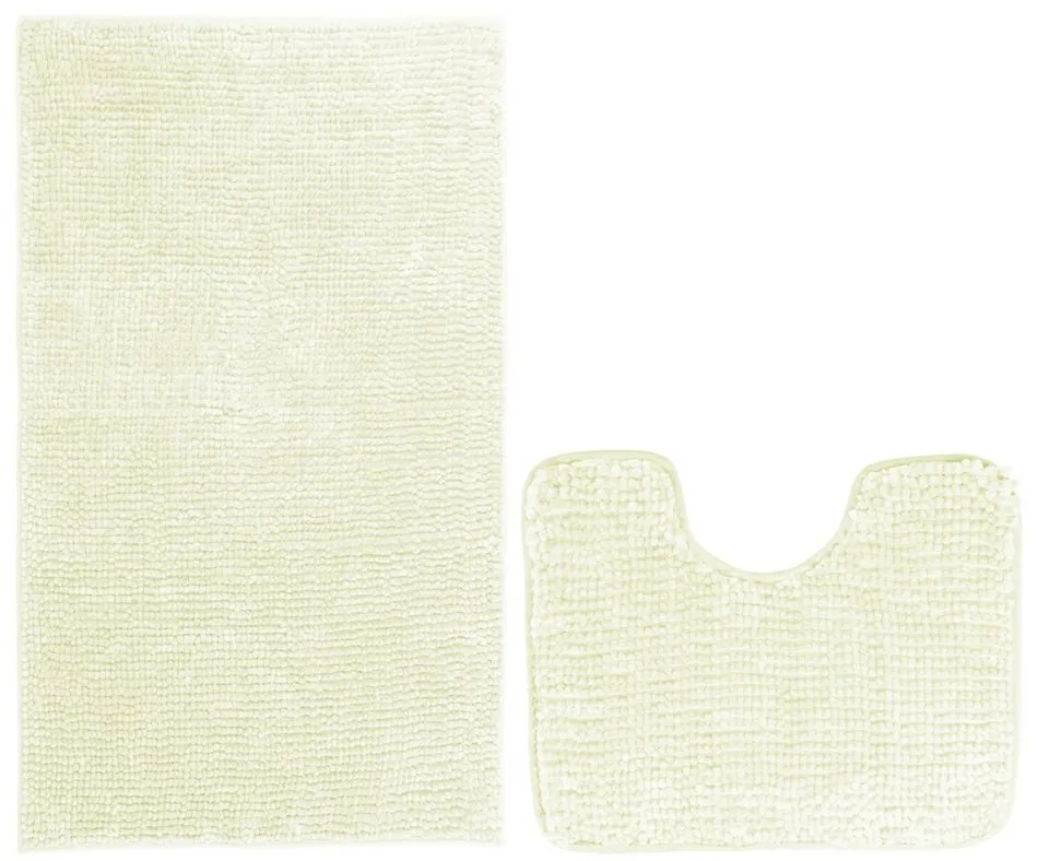 Restilo Set de covorașe baie Bati alb, 2 buc 50 x 80 cm, 40 x 50 cm