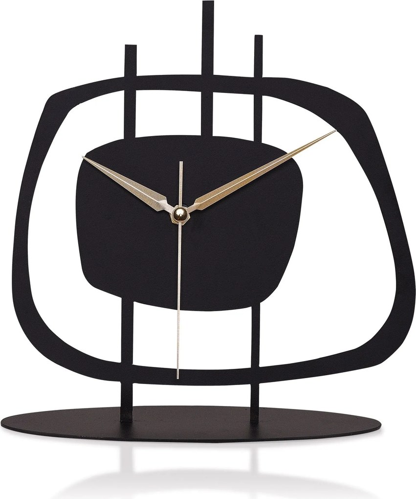 Ceas decorativ PIETRA, negru, metal, 22x23 cm