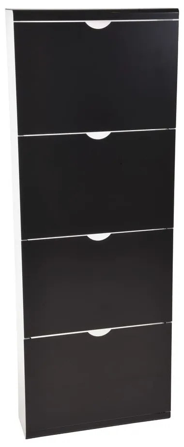 Pantofar negru cu deschidere înclinată din metal 51x138x16 cm – Household Pleasure