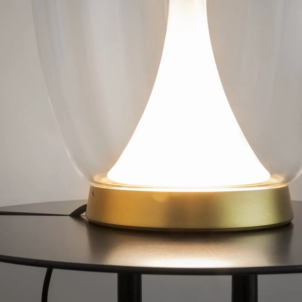 Veioza LED / Lampa de masa design decorativ Splash auriu/transparent