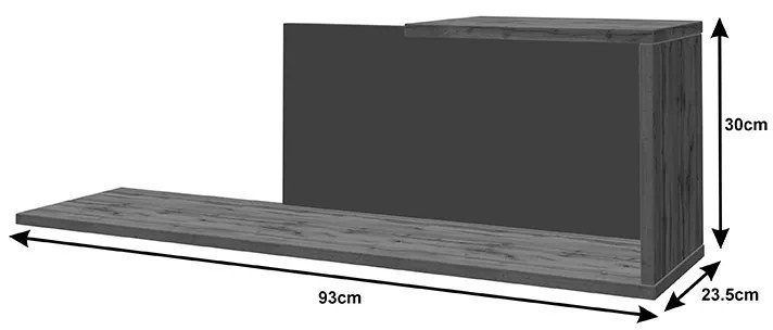 Set mobilier living Poelfy, Pako World, Gri inchis-Stejar, 170x37x42 cm