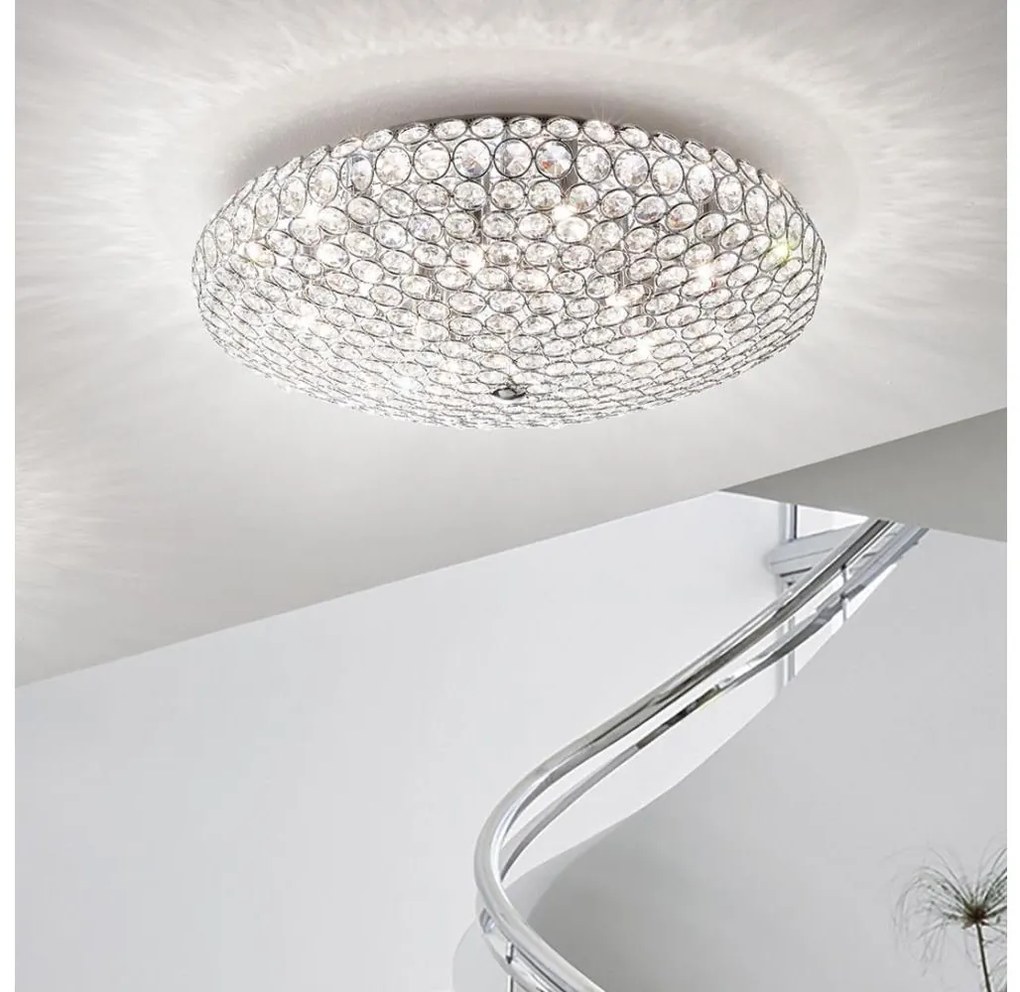 Plafonieră LED de cristal Ideal Lux KING 9xG9/3W/230V d. 53,5 cm crom