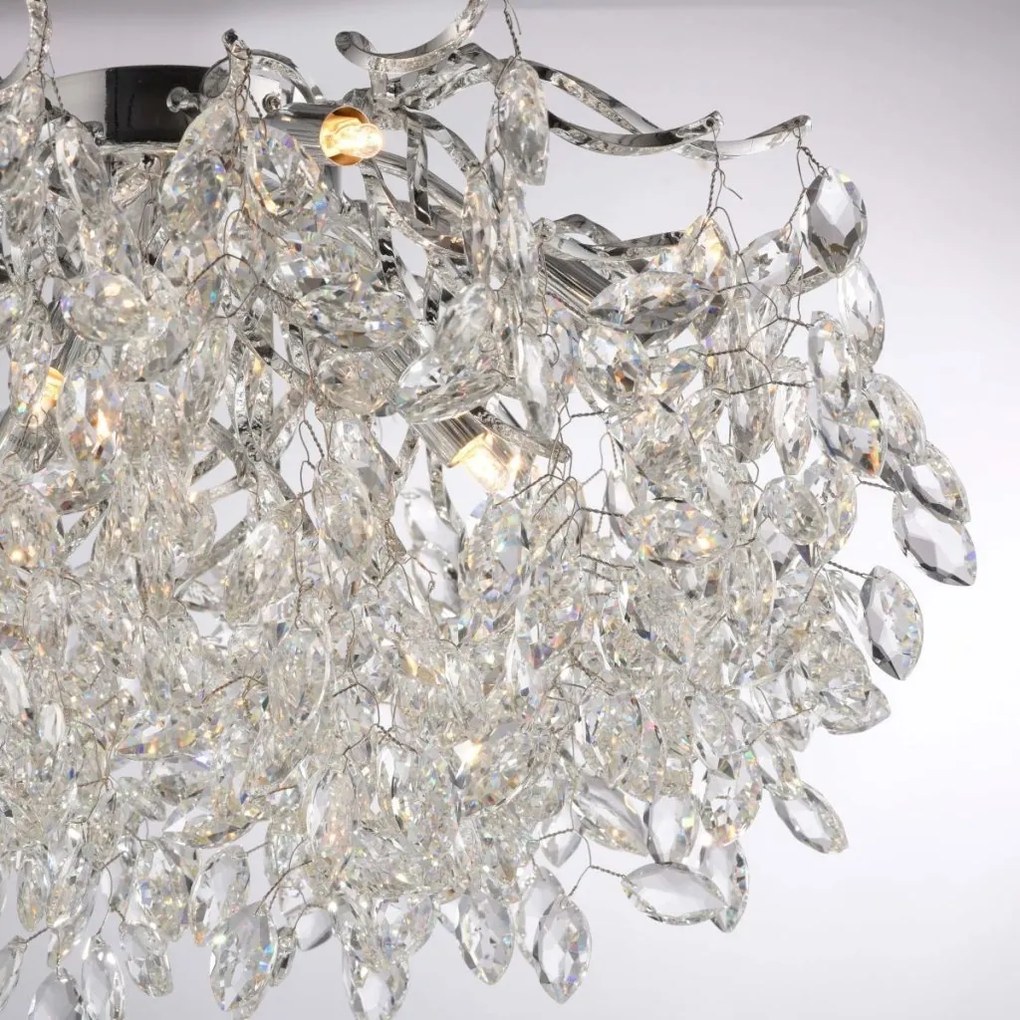 Lustra aplicata design magnific, crom, diametru 60cm, RICICLE